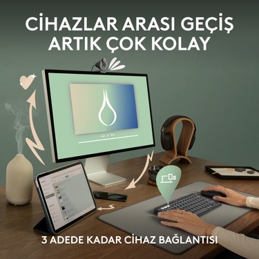 Logitech Logitech K380s Pebble Keys 2 Çoklu Cihaz Özellikli Bluetooth Türkçe Q Klavye - — 3. ürün görseli
