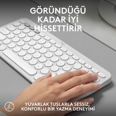 Logitech Logitech K380s Pebble Keys 2 Çoklu Cihaz Özellikli Bluetooth Türkçe Q Klavye - — 5. ürün görseli