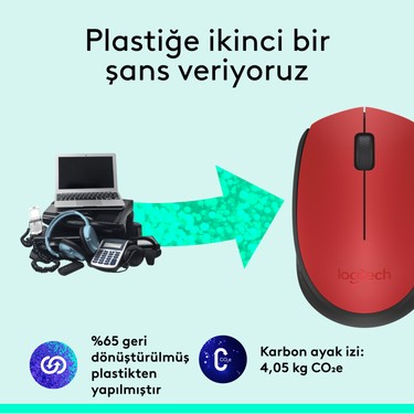Logitech Logitech M171 USB Kırmızı Kablosuz — 4. ürün görseli