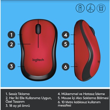 Logitech Logitech M220 Sessiz Kompakt Kablosuz Mouse - — 6. ürün görseli