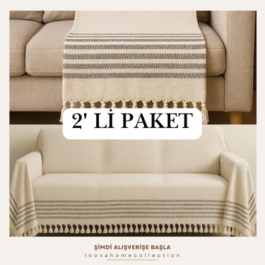 Loova Home Collection Koltuk Örtüsü 2'li Set Geleneksel Dokuma % 100 fiyatı ve görseli