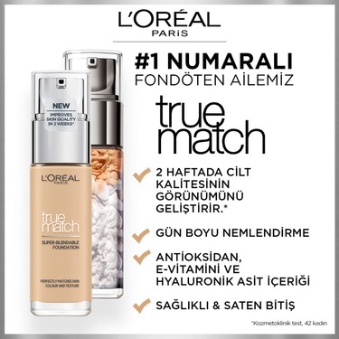 L'Oréal Paris L'Oréal Paris True Match Bakım Yapan Fondöten - 1.5N Nötr Alt Ton — 3. ürün görseli