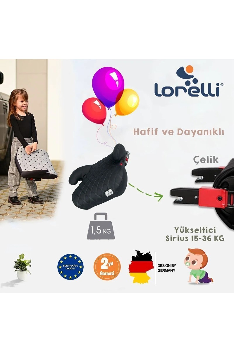 Lorelli Lorelli Sirius Fix Isofix Yükseltici 22 - 36 kg Kapasiteye Sahip Black Renkli Güvenli Oto — 4. ürün görseli
