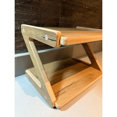 Akçe Home Lüks Ahşap Mutfak Tezgah Rafı 38X27X25, Estetik Raf, Çok Kullanışlı Raf, Baharatlık, — 4. ürün görseli