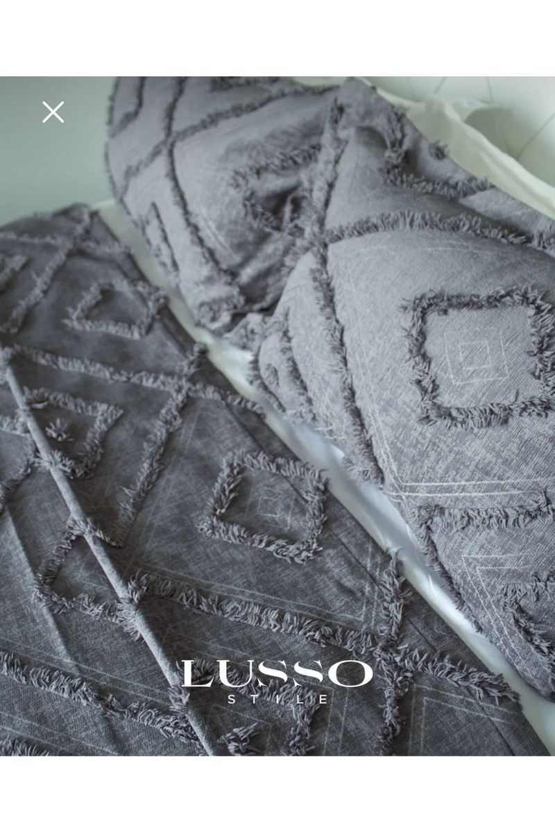 Lusso Stile Lusso Stile Iskandinav Çift Kişilik Yatak Örtüsü Antrasit Füme 250X260 ve 2 Adet Yastık — 5. ürün görseli