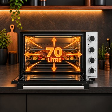 Luxell Luxell Beyaz - Siyah 70 Litre Börekçi Midi Fırın — 6. ürün görseli