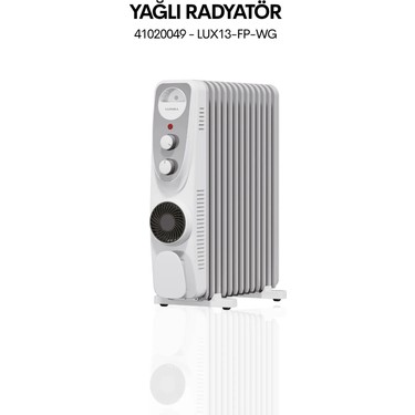 Luxell Luxell Yağlı Radyatör Elektrikli Isıtıcı Beyaz Gri 13 Dilim – fiyatı ve görseli