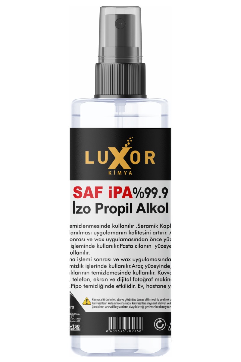 Luxor Kimya İzopropil Alkol %99.9 Saf İpa Yüzey Temizleyici 195 ml