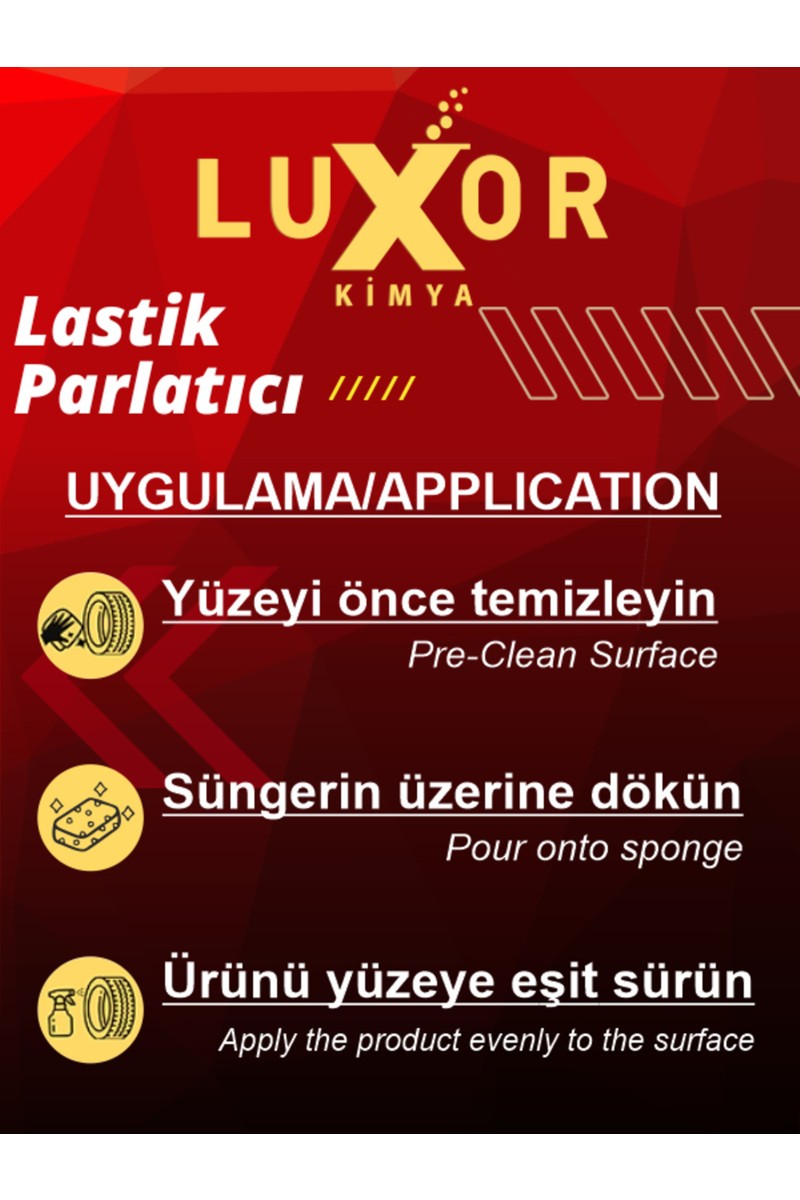 Luxor Luxor Kimya Lastik Parlatıcı 1 L Antistatik Koruma Parlak Siyah Etki Tüm Araç Tiplerine Uygun — 2. ürün görseli