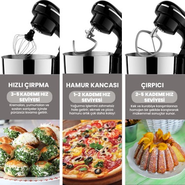 Lydsto Lydsto  Kitchen Helper PV-4700 1500W-5.2 Litre -10 Kademe Hız Ayarı Stand Mikser Hamur Yoğurma — 2. ürün görseli