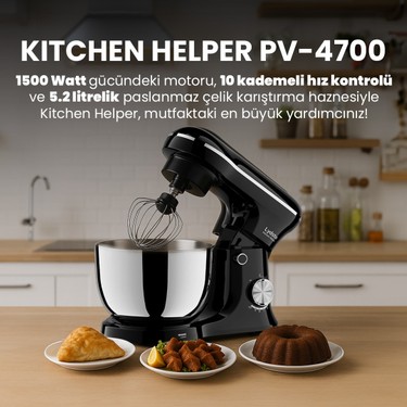 Lydsto Lydsto  Kitchen Helper PV-4700 1500W-5.2 Litre -10 Kademe Hız Ayarı Stand Mikser Hamur Yoğurma — 5. ürün görseli