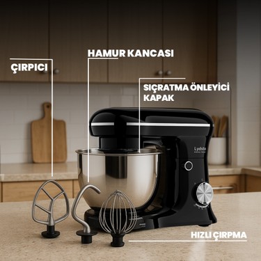 Lydsto Lydsto Kitchen Helper PV-4700 1500W-5.2 Litre -10 Kademe Hız Ayarı Stand Mikser Hamur Yoğurma — 4. ürün görseli