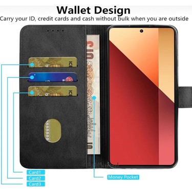 M.TK Moveteck M.TK Moveteck Samsung Galaxy A37 Uyumlu Kılıf 360 Cüzdanlı Tam Kaplar Deri Dokulu Kapaklı Kartvizit — 3. ürün görseli