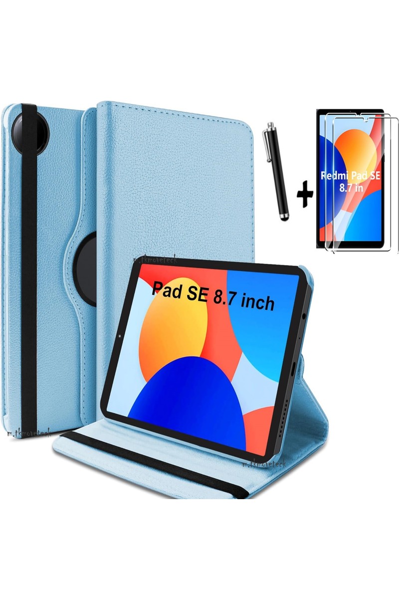 M.TK Moveteck Xiaomi Redmi Pad Se 8.7 Inç Tablet Kılıfi Standlı Kapak Ekran Koruyucu ve Kalem Set