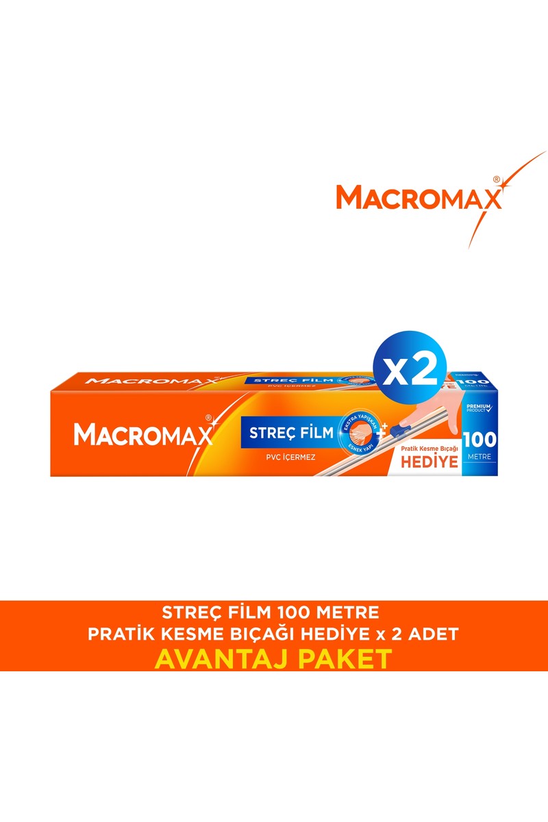 Macromax Macromax 100 mt Streç Film X2 Adet Pratik Kesme Bıçağı ile Mutfakta Kolaylık — 2. ürün görseli