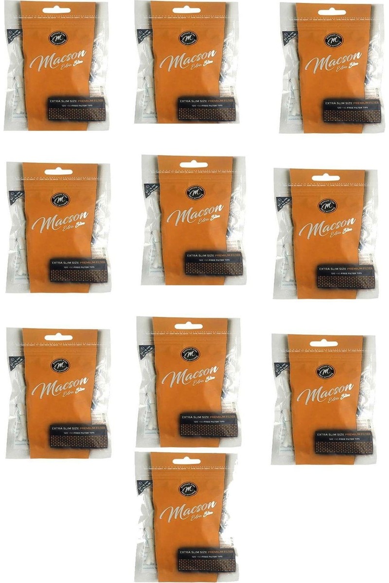 Macson Premium Ekstra Slim Tutun Filtresi Sigara Sünger Ağızlık Zıvana 5.3 Mm 15 mm 10 Paket