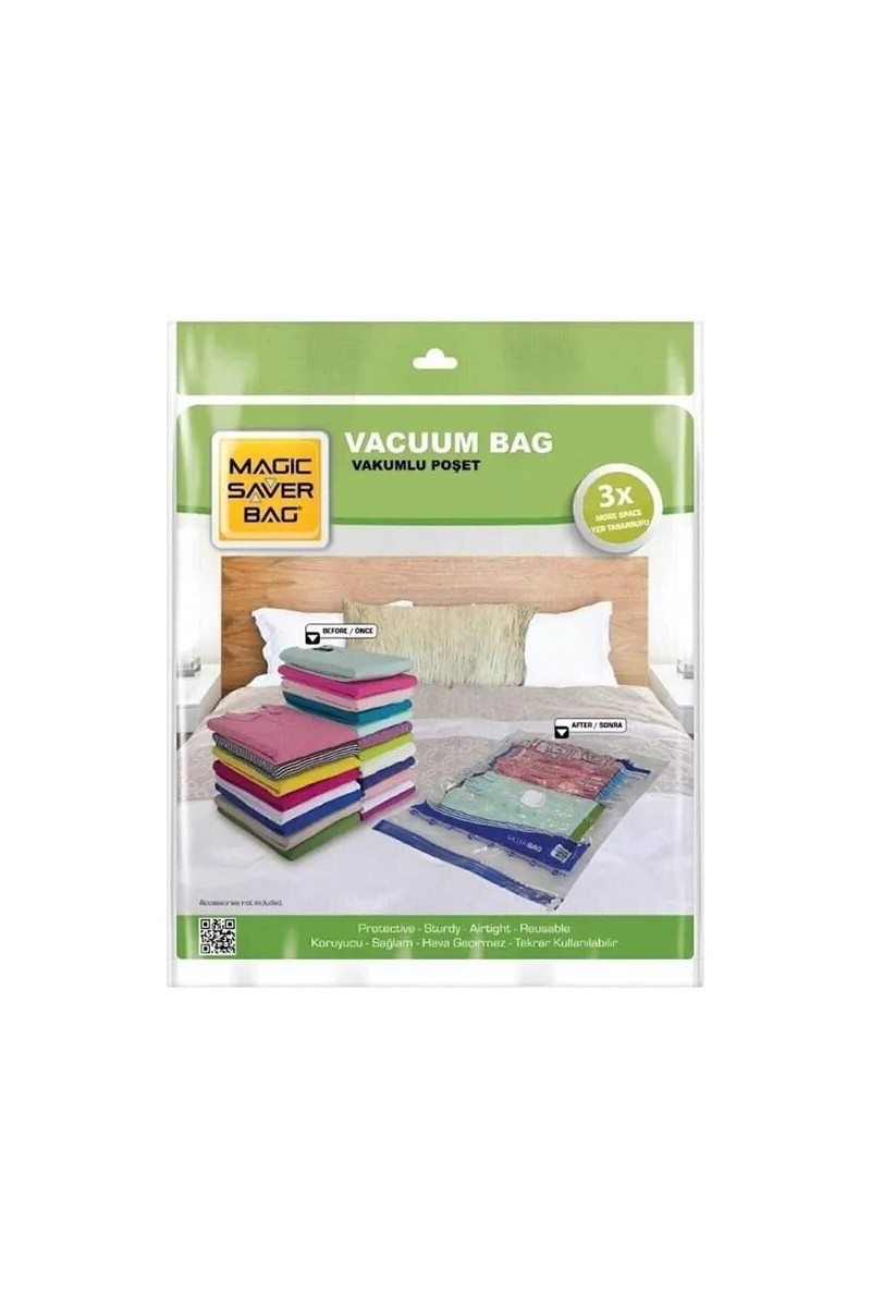 Magic Magic Saver Bag 2'li Jumbo Vakumlu Poşet Seti 73x130 cm Koruyucu ve Yeniden Kullanılabilir — 2. ürün görseli