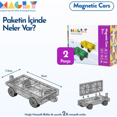 Magly Magly Magnetic Cars Manyetik Araç Oyun Seti - Manyetik Yapı Blokları Araba — 5. ürün görseli
