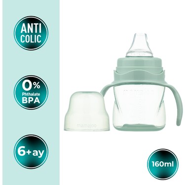 Mamajoo Mamajoo Antikolik Akıtmaz Alıştırma Bardağı 160 ml Powder Green, 6 — 2. ürün görseli