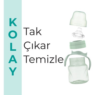 Mamajoo Mamajoo Antikolik Akıtmaz Alıştırma Bardağı 160 ml Powder Green, 6 — 6. ürün görseli