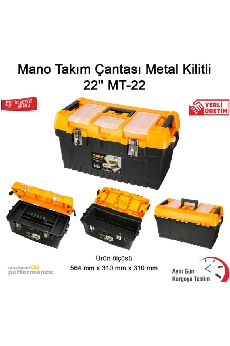 Mano Mano Mt-22 Metal Kilitli Takım Çantası 22’’ 2 Parça Siyah - Sarı Suya Dayanıklı ve Taşınabilir fiyatı ve görseli