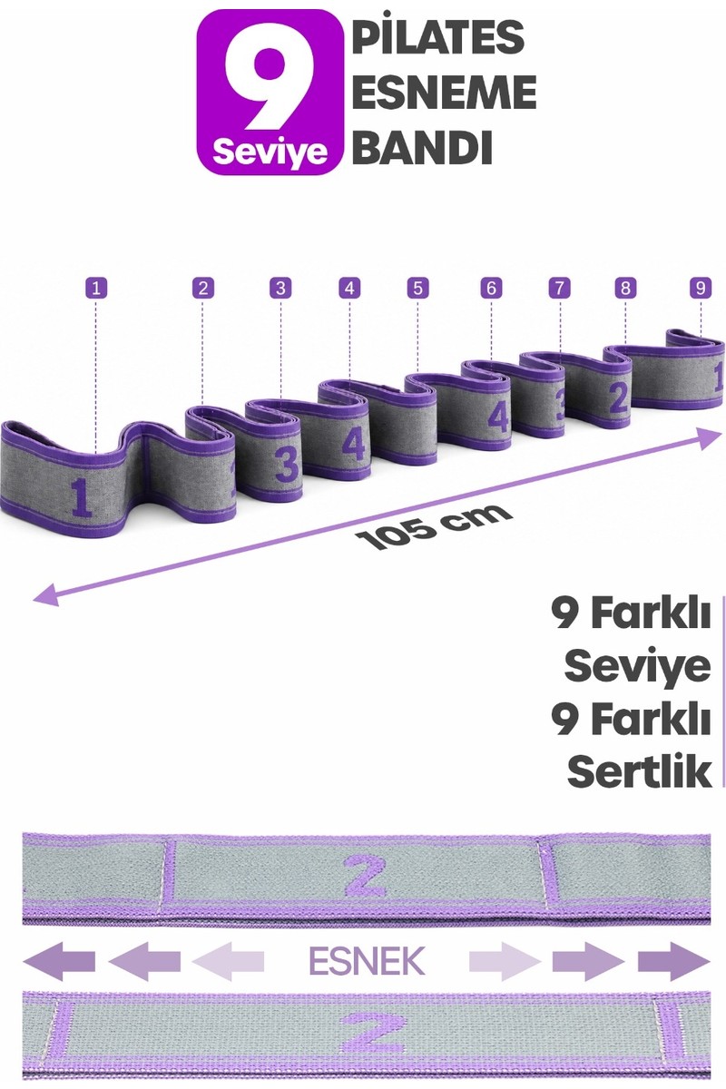 Markince Markince Profesyonel Jimnastik Eğitim Pilates Yoga Egzersiz Esneme Gergi Lastiği Direnç Bandı Tdl9 — 2. ürün görseli