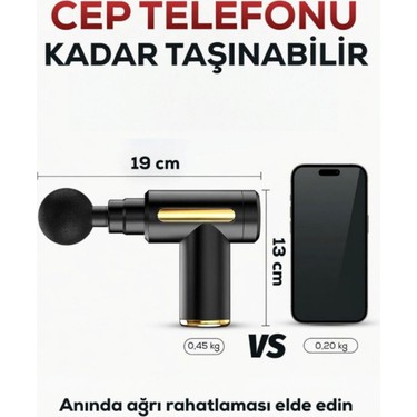 Raylax Masaj Tabancası Şarjlı 6 Kademeli Boyun Bel Sırt Bacak Ayak Masajı Mini Masaj Aleti Gevşetici — 4. ürün görseli