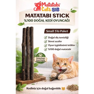 Matatabi Matatabi Cats 3 Lü Küçük Kedi Kemirme Çubuğu Doğal diş fırçası,doğal Kedi Oyuncağı 12 cm Eğlenceli fiyatı ve görseli