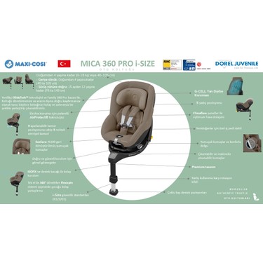 Maxi-Cosi MaxiCosi Mica 360 Pro İSize Dünyanın İlk Kızaklı, Araç Dışına Çıkabilen İsofix'Li 360 Dönebilir — 3. ürün görseli