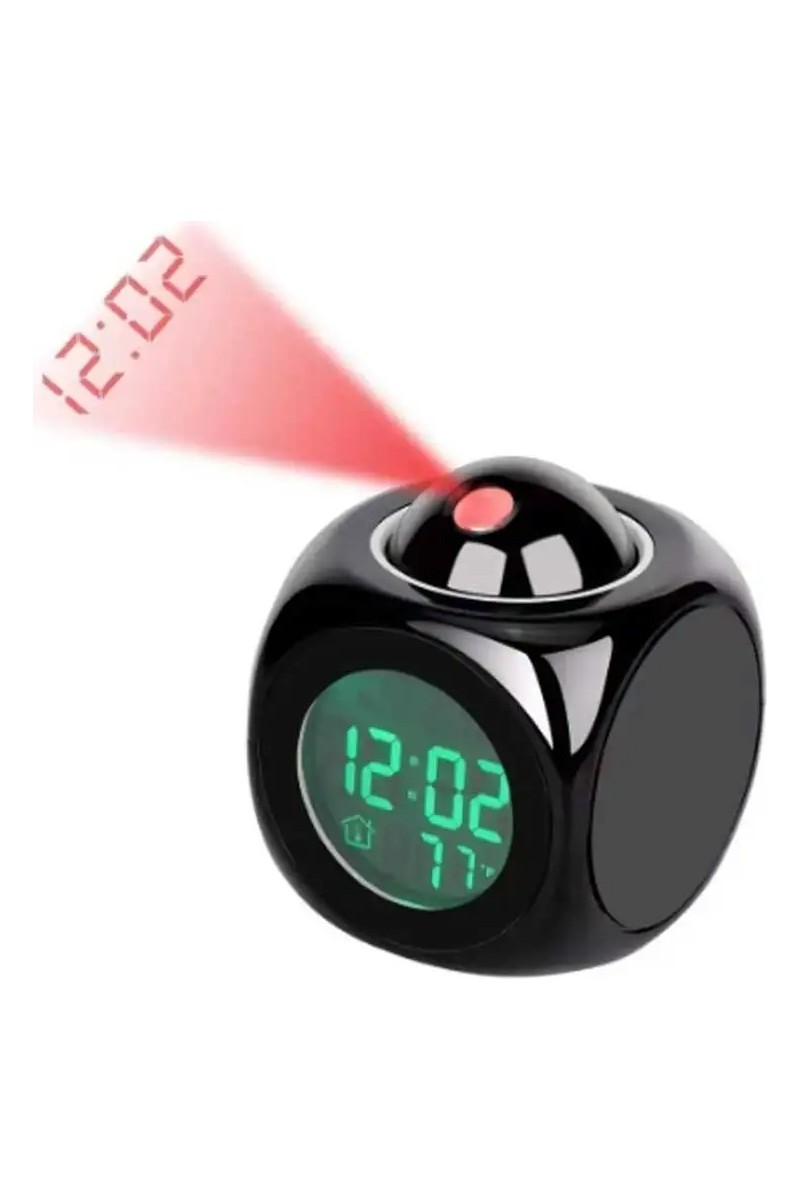 MDSTECH Projeksiyonlu LED Çalar Saat Büyük Kırmızı Zaman Gösterimi, Sıcaklık ve Çoklu Alarm, LCD Ekran