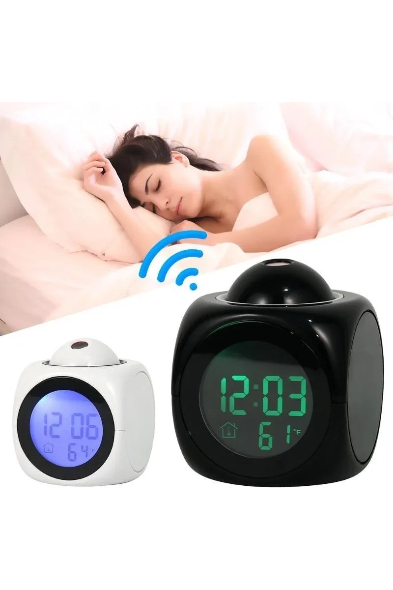 MDSTECH MDSTECH Projeksiyonlu LED Çalar Saat Büyük Kırmızı Zaman Gösterimi, Sıcaklık ve Çoklu Alarm, LCD Ekran — 3. ürün görseli
