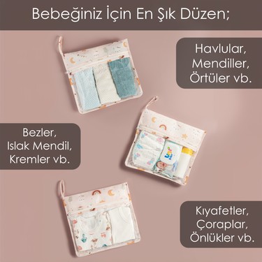 Meleni Baby Meleni Baby 3 Parça Şeffaf Pencereli Fermuarlı Yeni Doğan Hastane Organizer Seti - Bavul Valiz — 2. ürün görseli