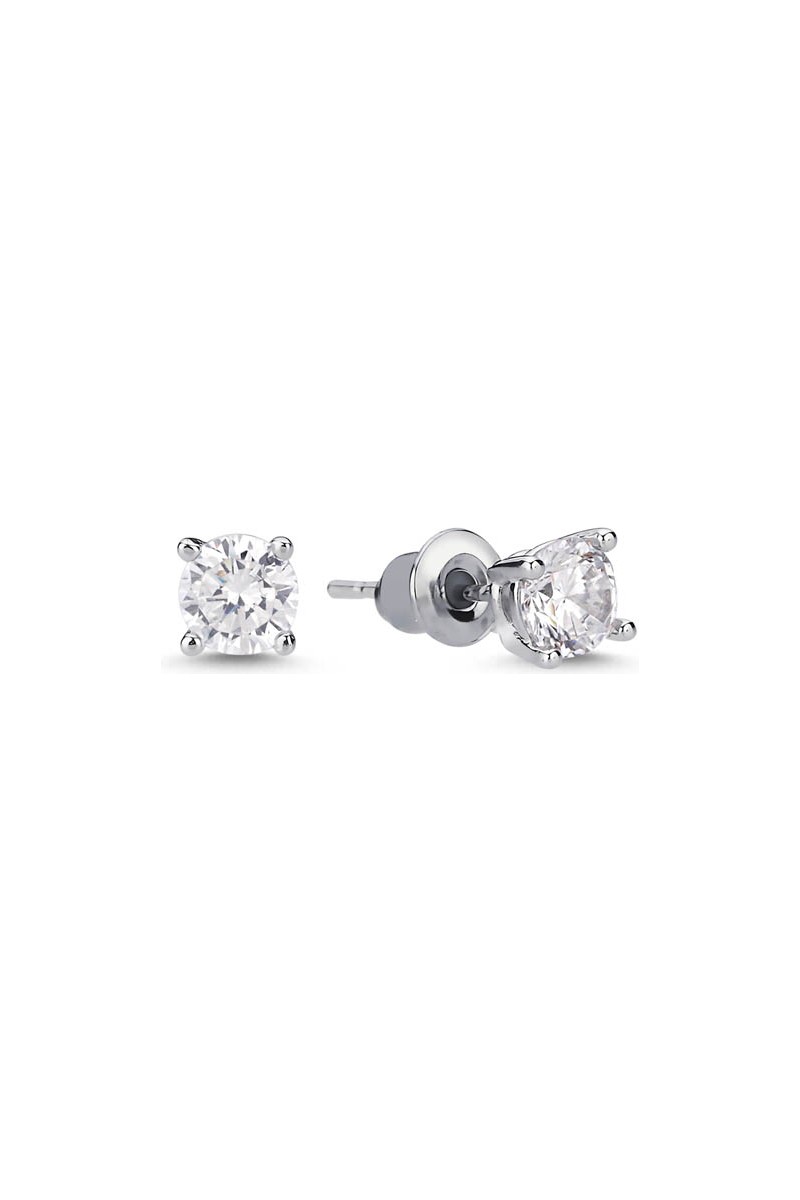 Merano Merano Design 5mm Beyaz Tek Taş Küpe Rodyum Kaplama Kristal Taşlı Kadınlar İçin Şık Tasarım — 2. ürün görseli