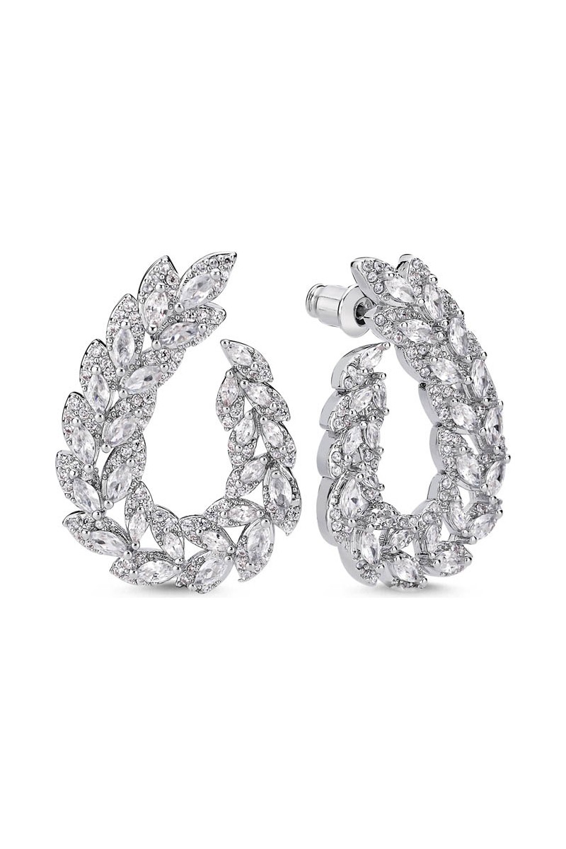 Merano Design Merano Design Kadınlar İçinBaşak Küpe Gümüş Renk Crystal Beyaz Taşlı Zarif — 3. ürün görseli