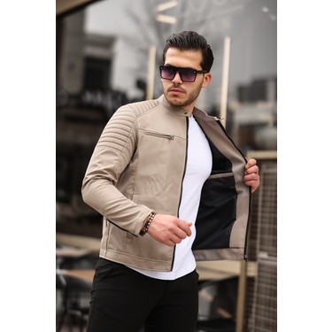 Mero Life Mero Life Erkek Krem Su ve Rüzgar Geçirmez Slim Fit Astarlı Mevsimlik fiyatı ve görseli