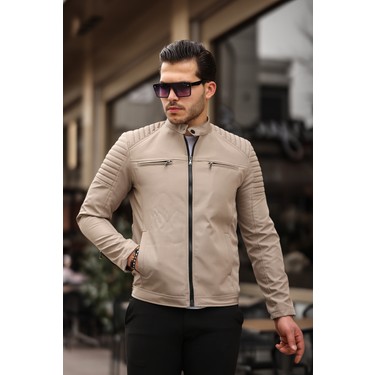 Mero Life Mero Life Erkek Krem Su ve Rüzgar Geçirmez Slim Fit Astarlı Mevsimlik — 2. ürün görseli