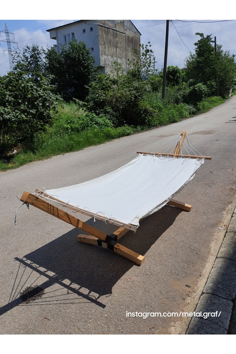 Metalgraf Metalgraf Ahşap Hamak Ayağı Standı 170 kg Taşıma Kapasiteli Zımparalı Vernikli Ahşap — 2. ürün görseli