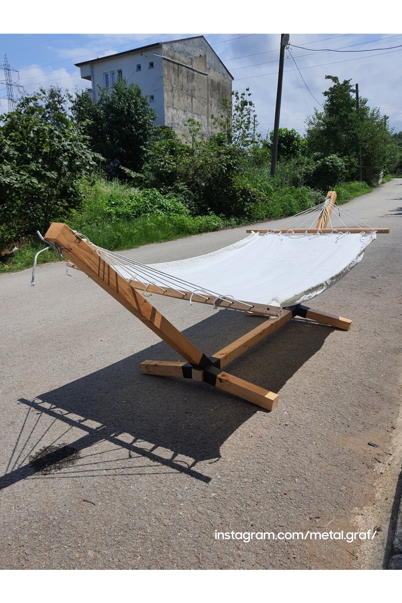 Metalgraf Metalgraf Ahşap Hamak Ayağı Standı 170 kg Taşıma Kapasiteli Zımparalı Vernikli Ahşap — 3. ürün görseli