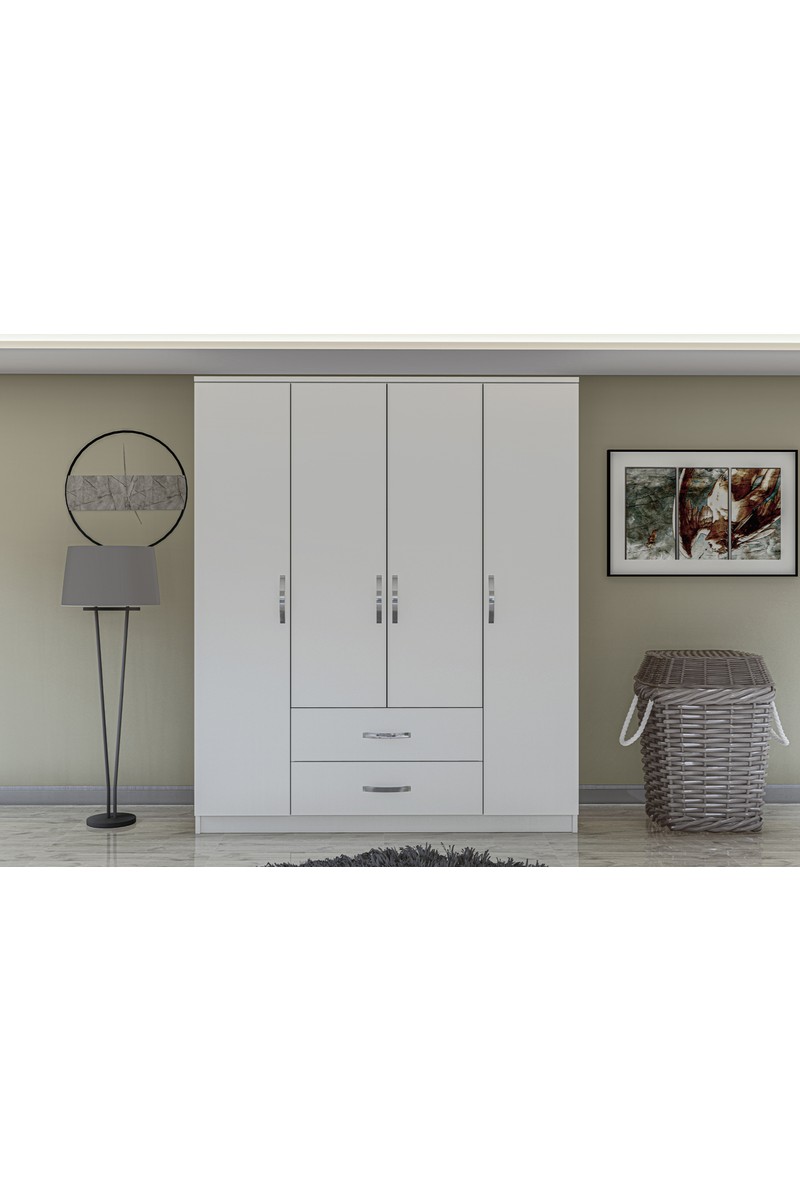 Metalia Metalia Smart Line 4 Kapaklı 2 Çekmeceli Gardırop - Beyaz — 2. ürün görseli
