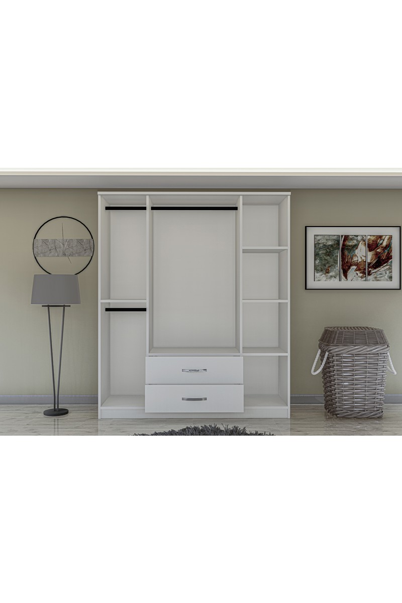 Metalia Metalia Smart Line 4 Kapaklı 2 Çekmeceli Gardırop - Beyaz — 3. ürün görseli