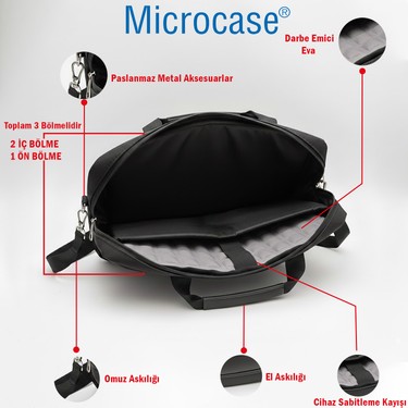 Microcase Microcase Macbook Air 13 Inch M4 2025 ile Uyumlu Notebook Macbook Evrak Çantası Siyah — 2. ürün görseli