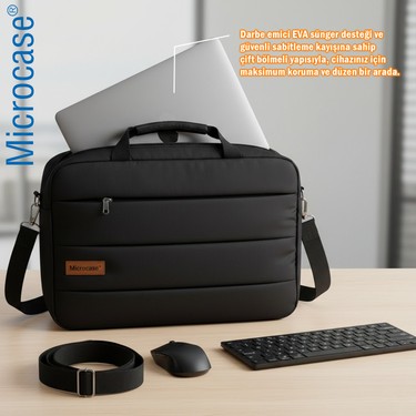 Microcase Microcase Macbook Air 13 Inch M4 2025 ile Uyumlu Notebook Macbook Evrak Çantası Siyah — 3. ürün görseli