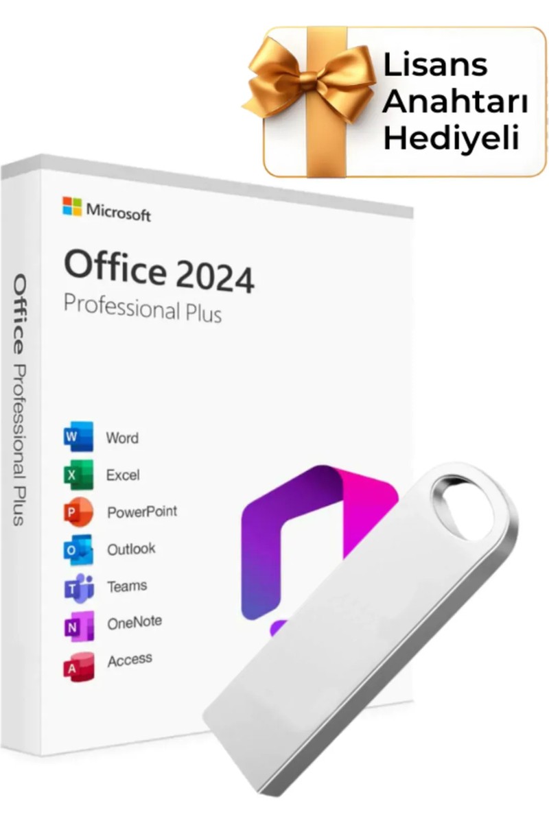 Microsoft Office 2024 Pro Plus Kurulum Dosyalı USB Bellek 16GB (Lisans Anahtarı Hediyeli)