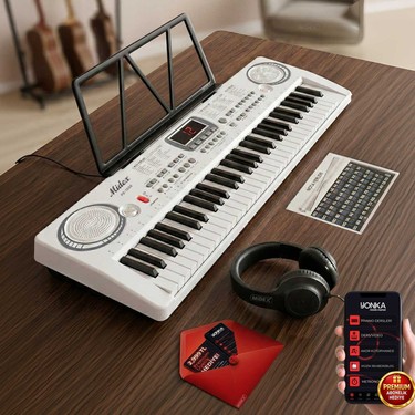 Midex Midex PS-1500WH-H Başlangıç İçin 5 Oktav 61 Tuşlu Org Kulaklık Notalık Öğrenim fiyatı ve görseli