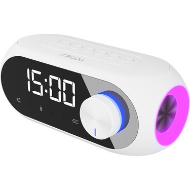 Mikado Mikado Md-W7 1200MAH 5W Beyaz Bluetooth-Aux-Derece-Usb-Fm Double Alarmlı Saat Speaker fiyatı ve görseli