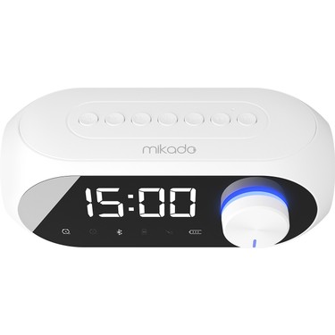 Mikado Mikado Md-W7 1200MAH 5W Beyaz Bluetooth-Aux-Derece-Usb-Fm Double Alarmlı Saat Speaker — 2. ürün görseli