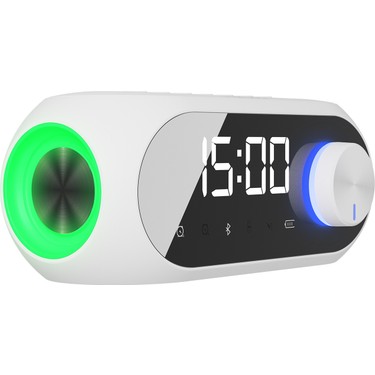 Mikado Mikado Md-W7 1200MAH 5W Beyaz Bluetooth-Aux-Derece-Usb-Fm Double Alarmlı Saat Speaker — 3. ürün görseli