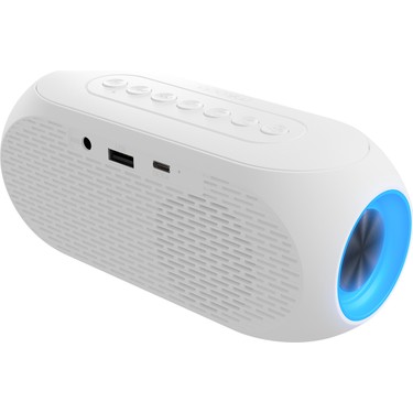 Mikado Mikado Md-W7 1200MAH 5W Beyaz Bluetooth-Aux-Derece-Usb-Fm Double Alarmlı Saat Speaker — 4. ürün görseli