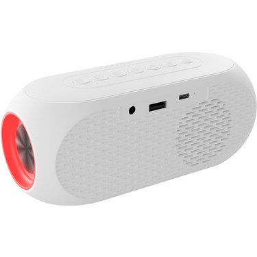 Mikado Mikado Md-W7 1200MAH 5W Beyaz Bluetooth-Aux-Derece-Usb-Fm Double Alarmlı Saat Speaker — 5. ürün görseli