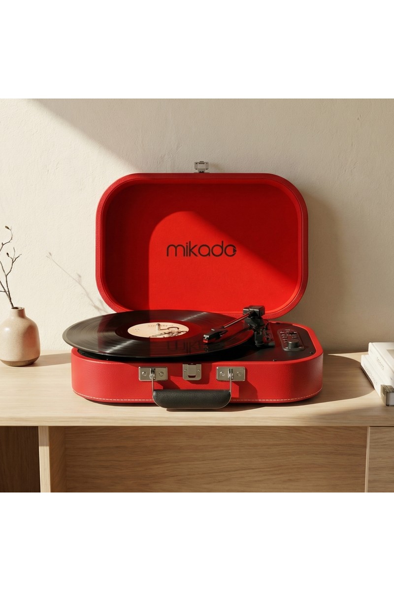 Mikado Nostalgia MN-101 Kırmızı USB + RCA + Bluetooth Destekli Müzik Kutusu